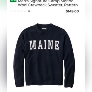 LL Bean Signature Merino Wool Men's Crewneck Sweater XXL Reg NWT